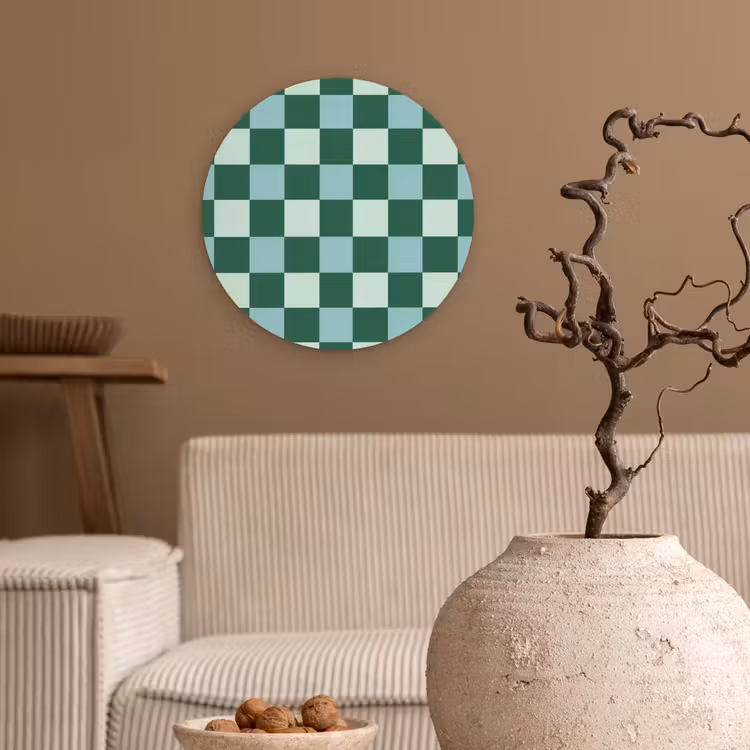 Muurcirkel - Schaakbord - Klassiek - Groen — 2