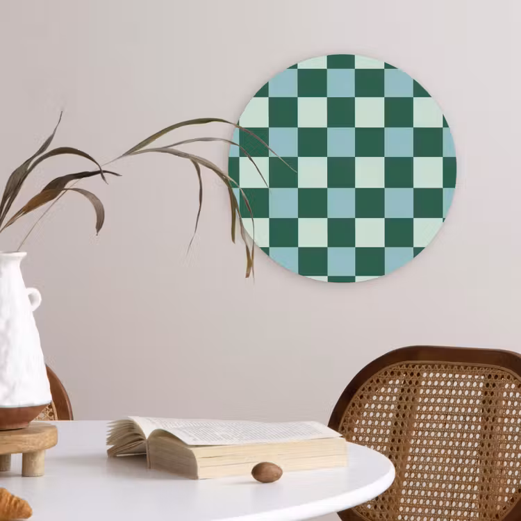Muurcirkel - Schaakbord - Klassiek - Groen — 4