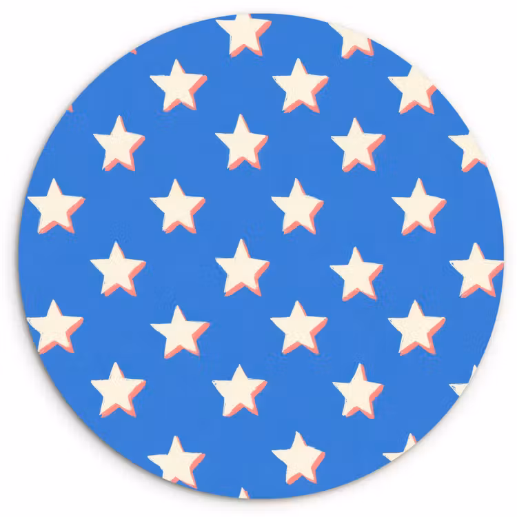 Muurcirkel - Sterren - Patroon - Blauw — 1