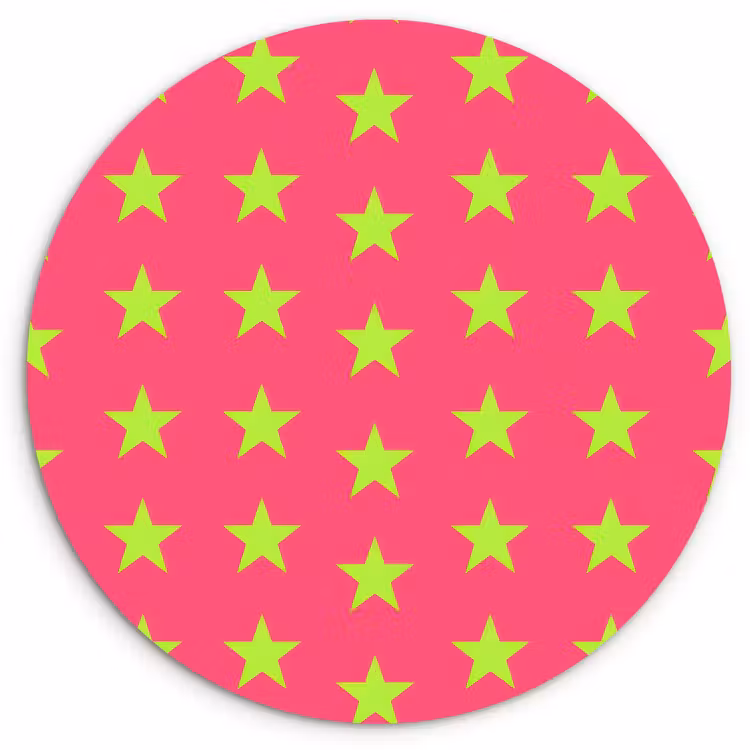Muurcirkel - Sterren - Patroon - Roze — 1