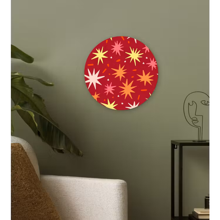 Muurcirkel - Sterren - Speels - Rood — 3