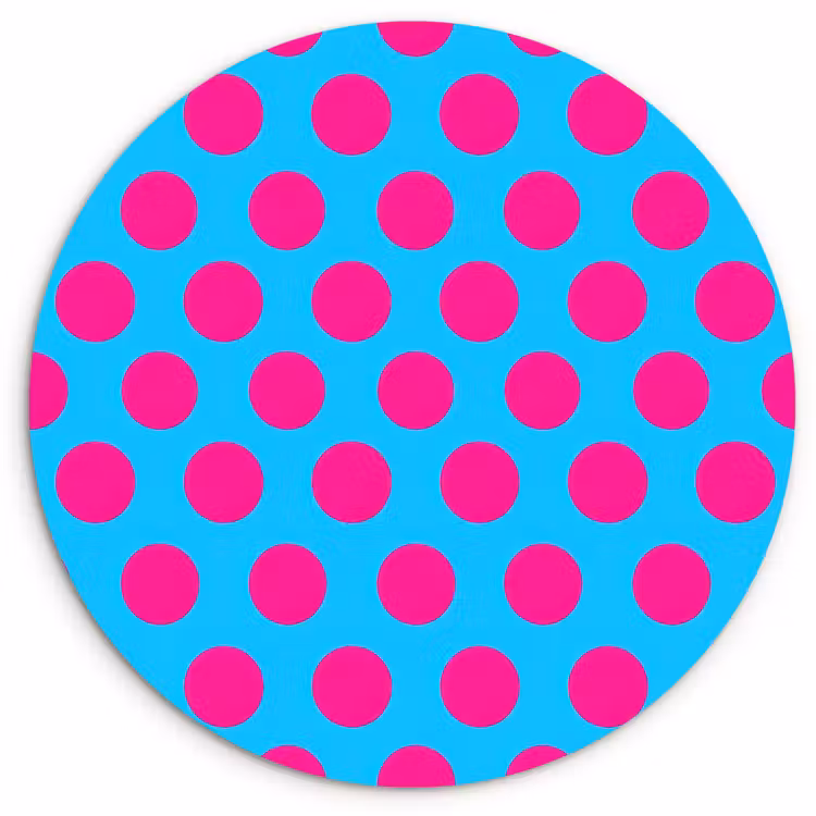 Muurcirkel - Stippen - Klassiek - Roze — 1
