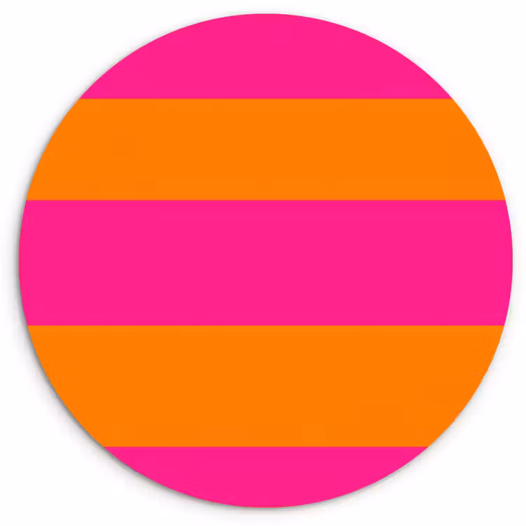 Muurcirkel - Strepen - Horizontaal - Roze — 1