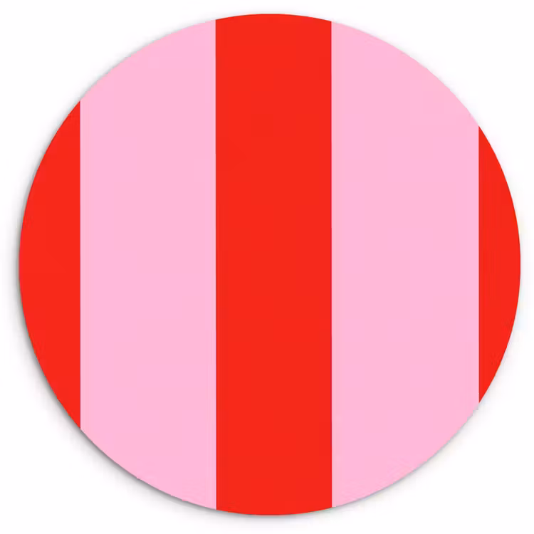 Muurcirkel - Strepen - Klassiek - Roze — 1