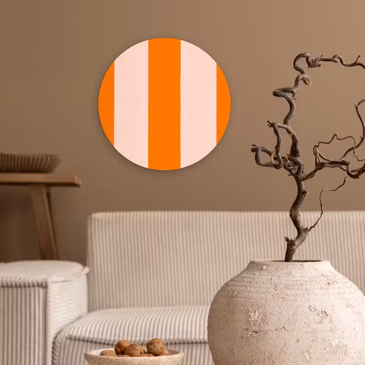 Muurcirkel - Strepen - Modern - Oranje — 2
