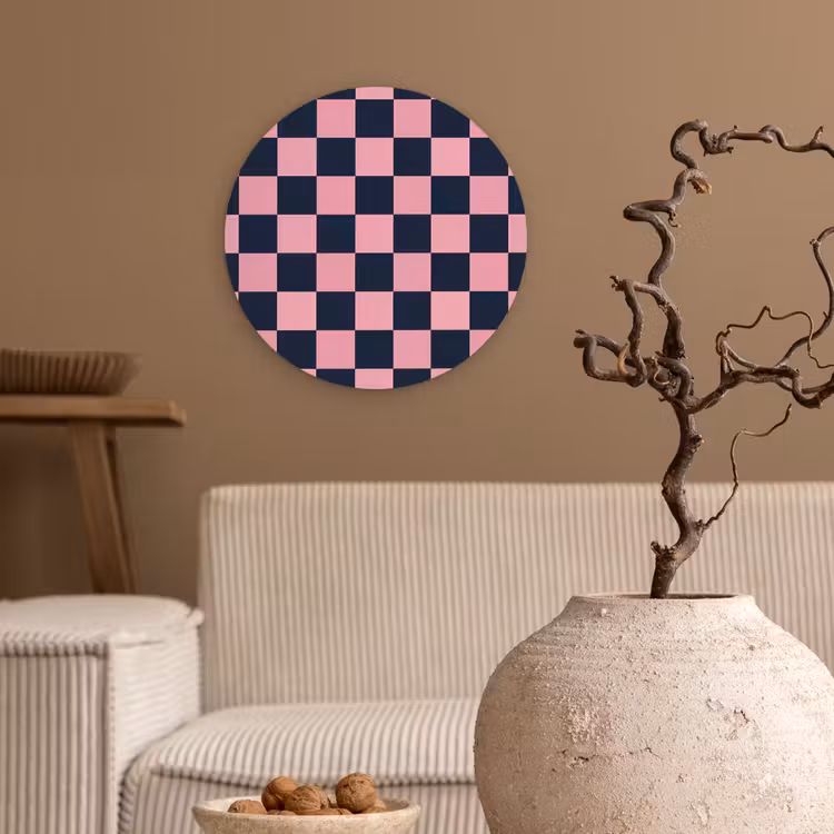 Muurcirkel - Traditioneel - Patroon - Blauw - Roze — 2
