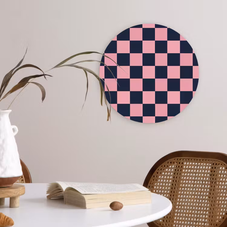 Muurcirkel - Traditioneel - Patroon - Blauw - Roze — 4