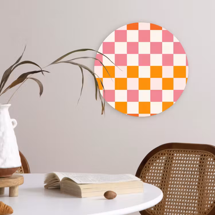 Muurcirkel - Vierkant - Patroon - Oranje — 4