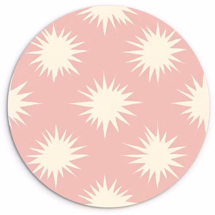 Muurcirkel - Zonnen - Patroon - Roze — 1