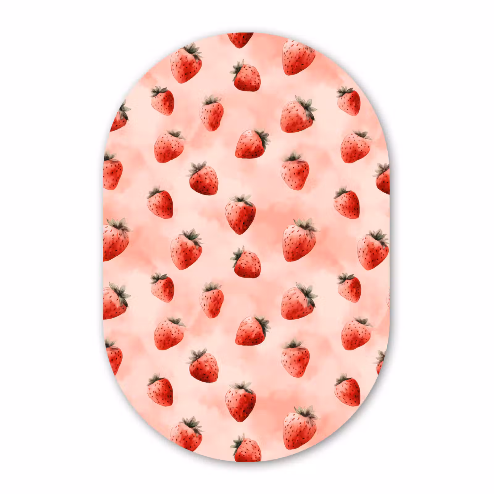 Muurovaal aluminium - Aardbei - Patroon - Roze — 1