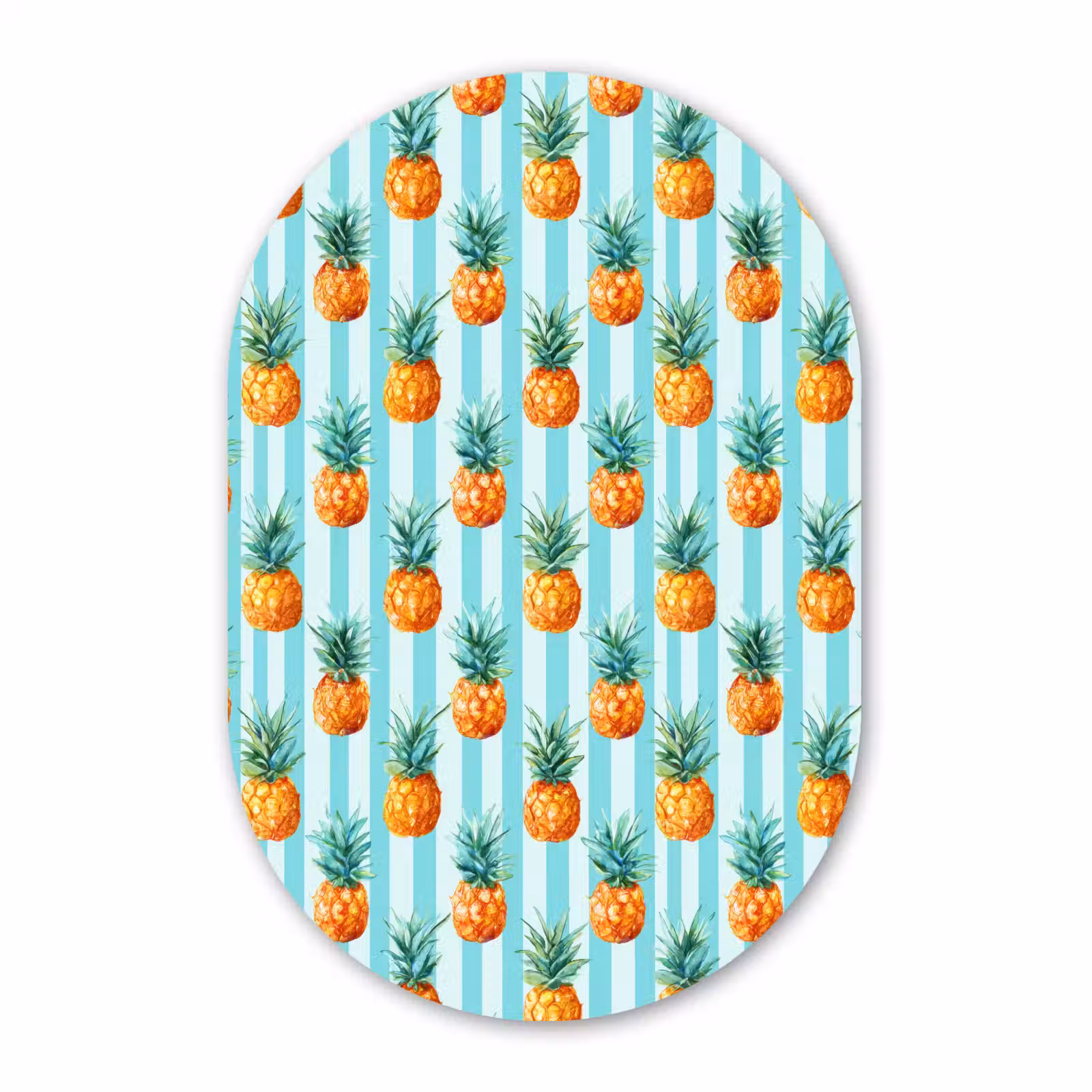 Muurovaal aluminium - Ananas - Strepen - Groen — 1
