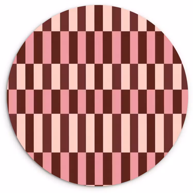 Muurcirkel - Roze - Rood - Blokjes — 1