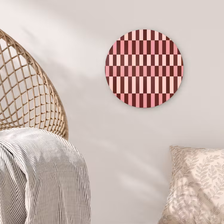 Muurcirkel - Roze - Rood - Blokjes — 5