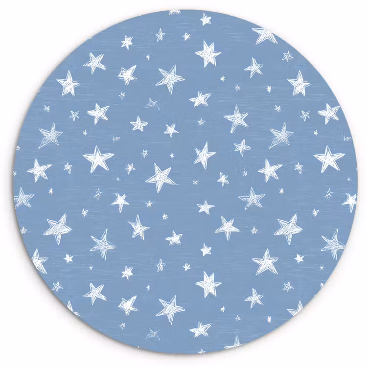 Muurcirkel - Sterretjes - Patroon - Blauw — 1