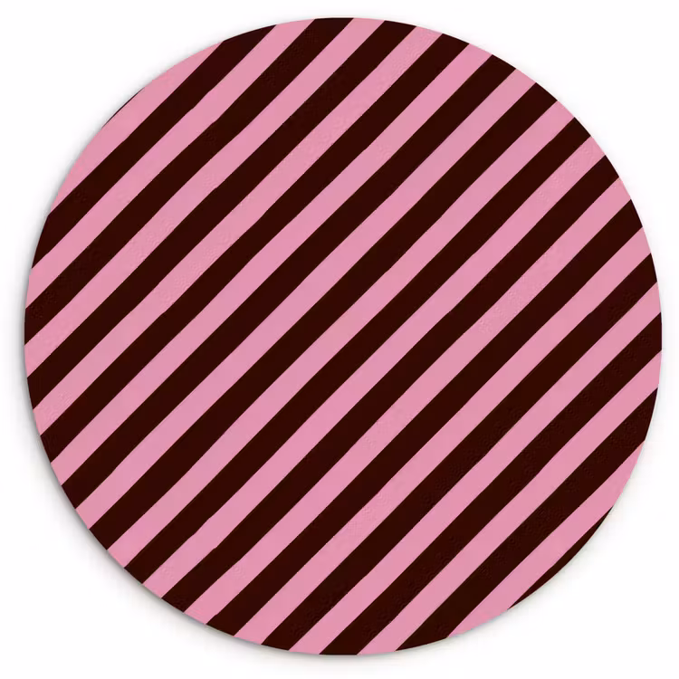Muurcirkel - Strepen - Roze - Bruin — 1
