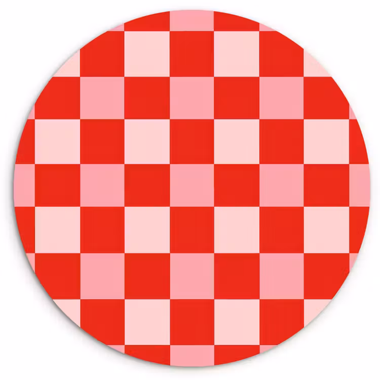 Muurcirkel - Vierkant - Klassiek - Rood — 1