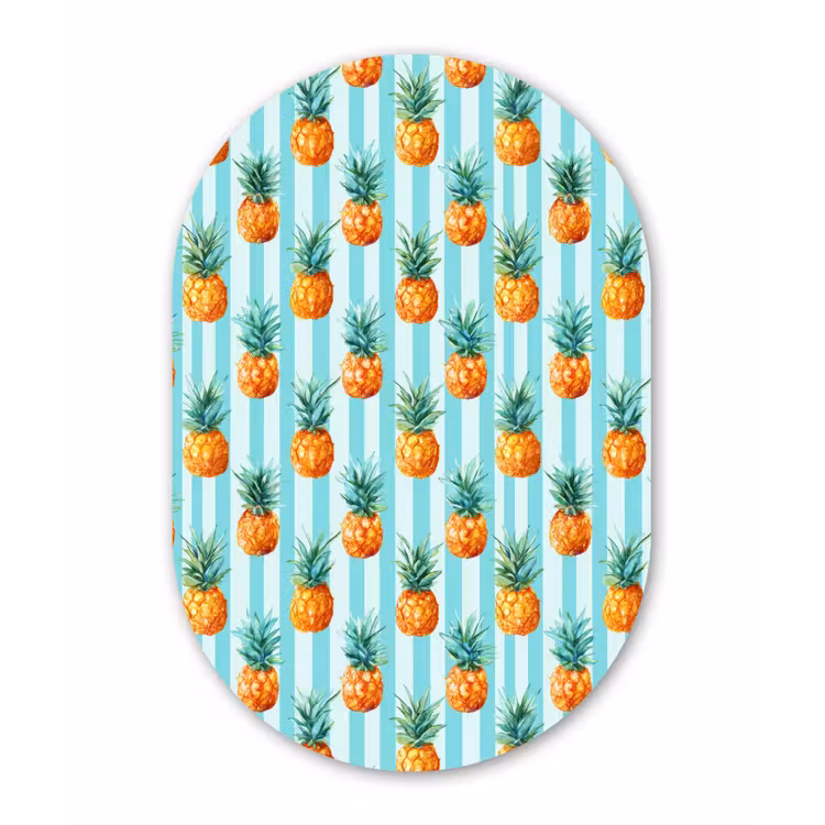 Muurovaal aluminium - Ananas - Strepen - Groen — 1