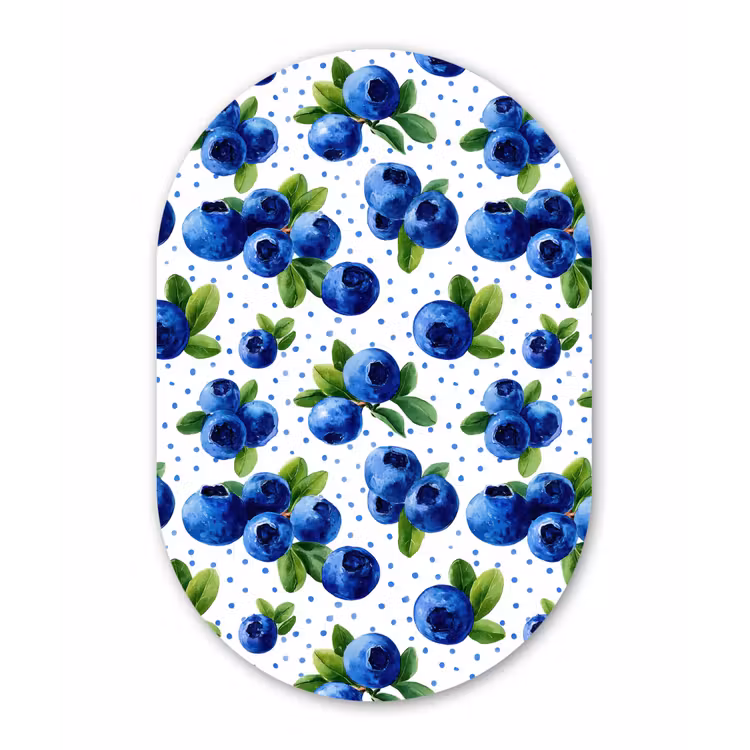 Muurovaal aluminium - Bessen - Patroon - Blauw — 1
