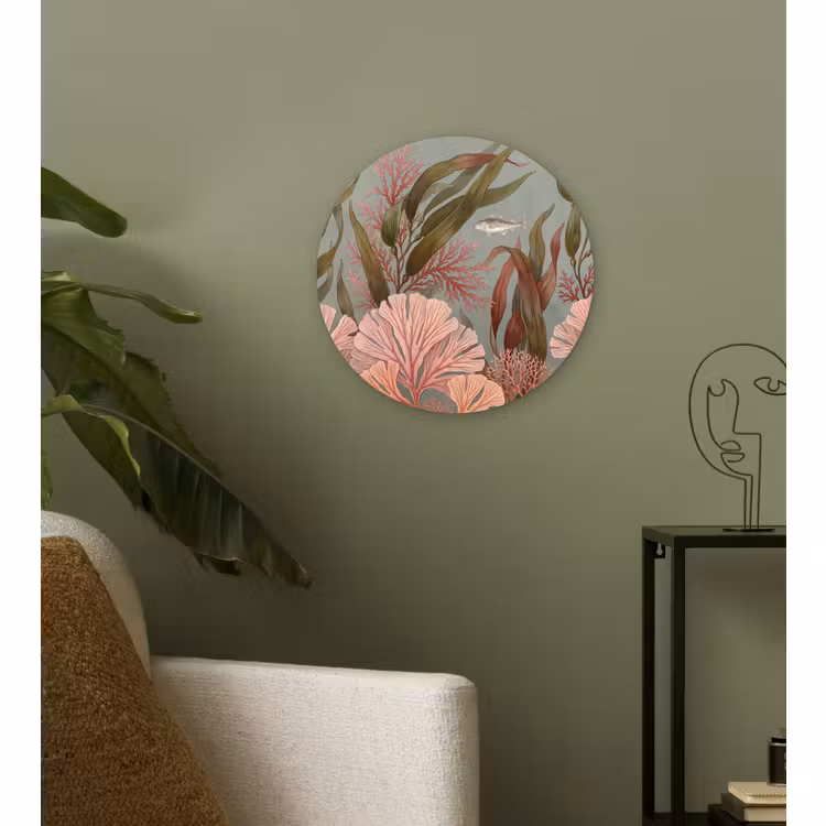 Muurcirkel - Onderwater - Planten - Vis - Vintage - Groen — 3