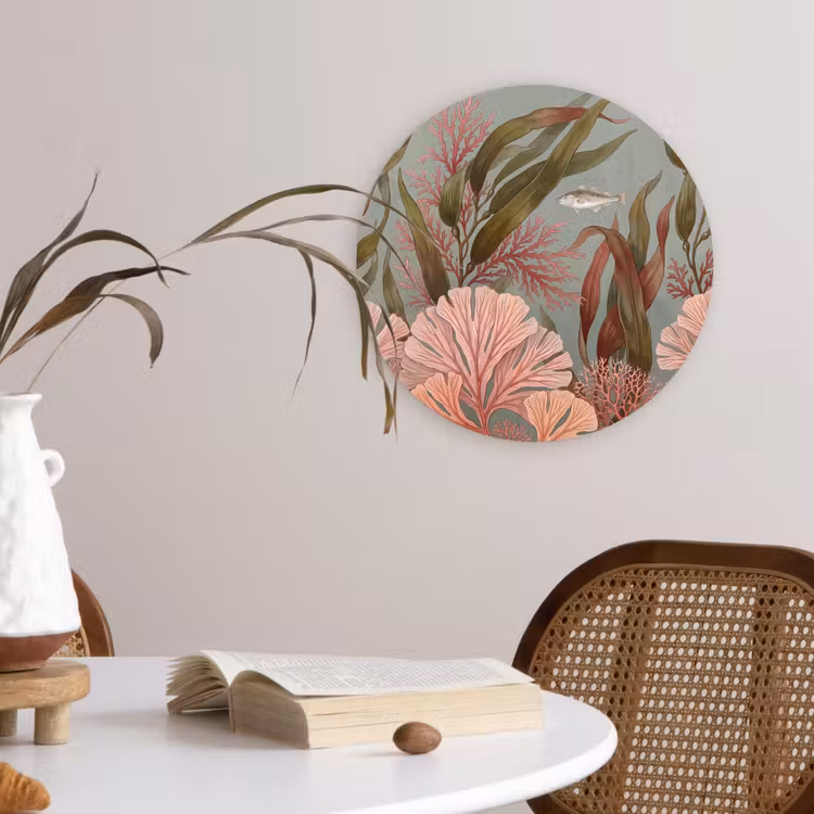 Muurcirkel - Onderwater - Planten - Vis - Vintage - Groen — 4