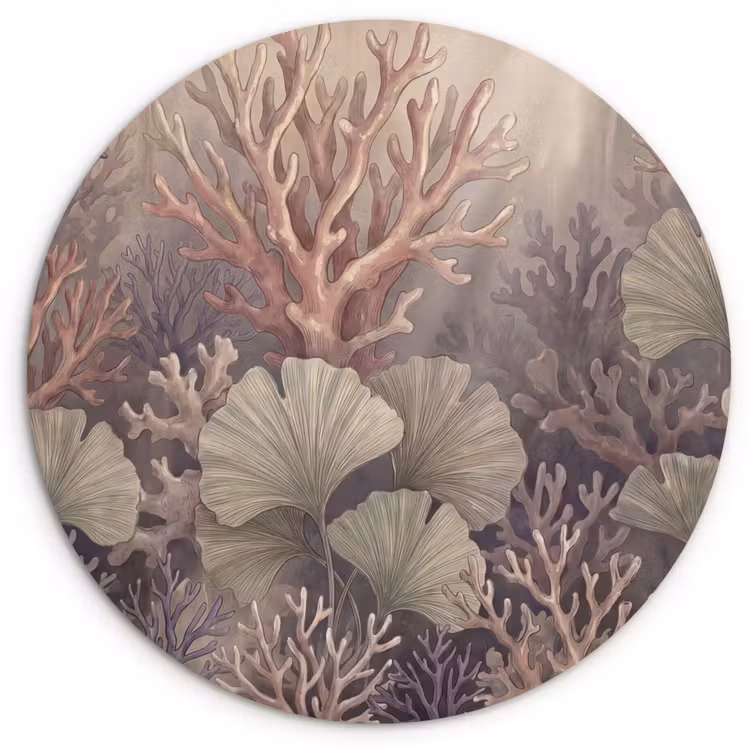 Muurcirkel - Plant - Bladeren - Zee - Illustratie - Groen — 1