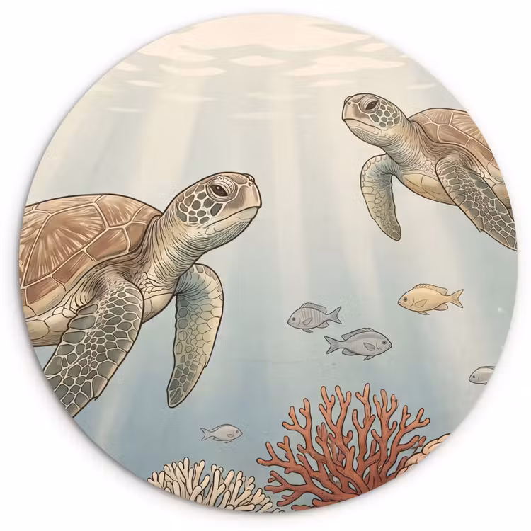 Muurcirkel - Schildpad - Onderwater - Natuur - Illustratie — 1