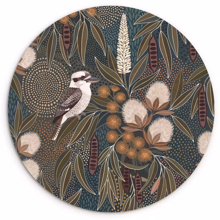 Muurcirkel - Vogel - Bladeren - Natuur - Illustratie - Groen — 1