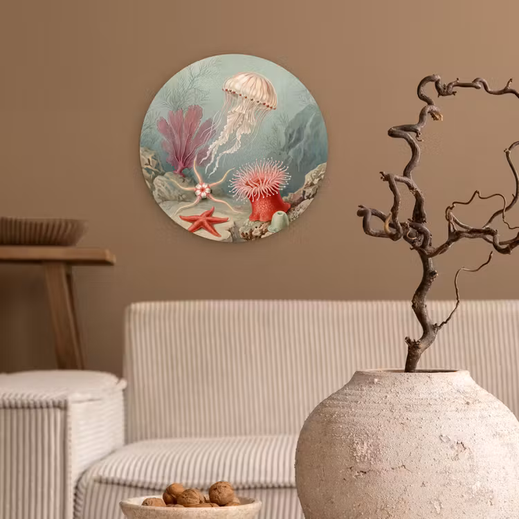 Muurcirkel - Zeeleven - Kwal - Onderwater - Illustratie - Beige — 2