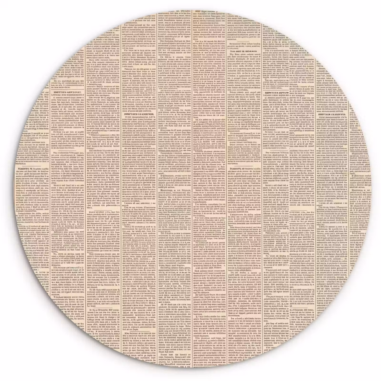 Muurcirkel - Krant - Nieuws - Historisch - Vintage - Beige — 1