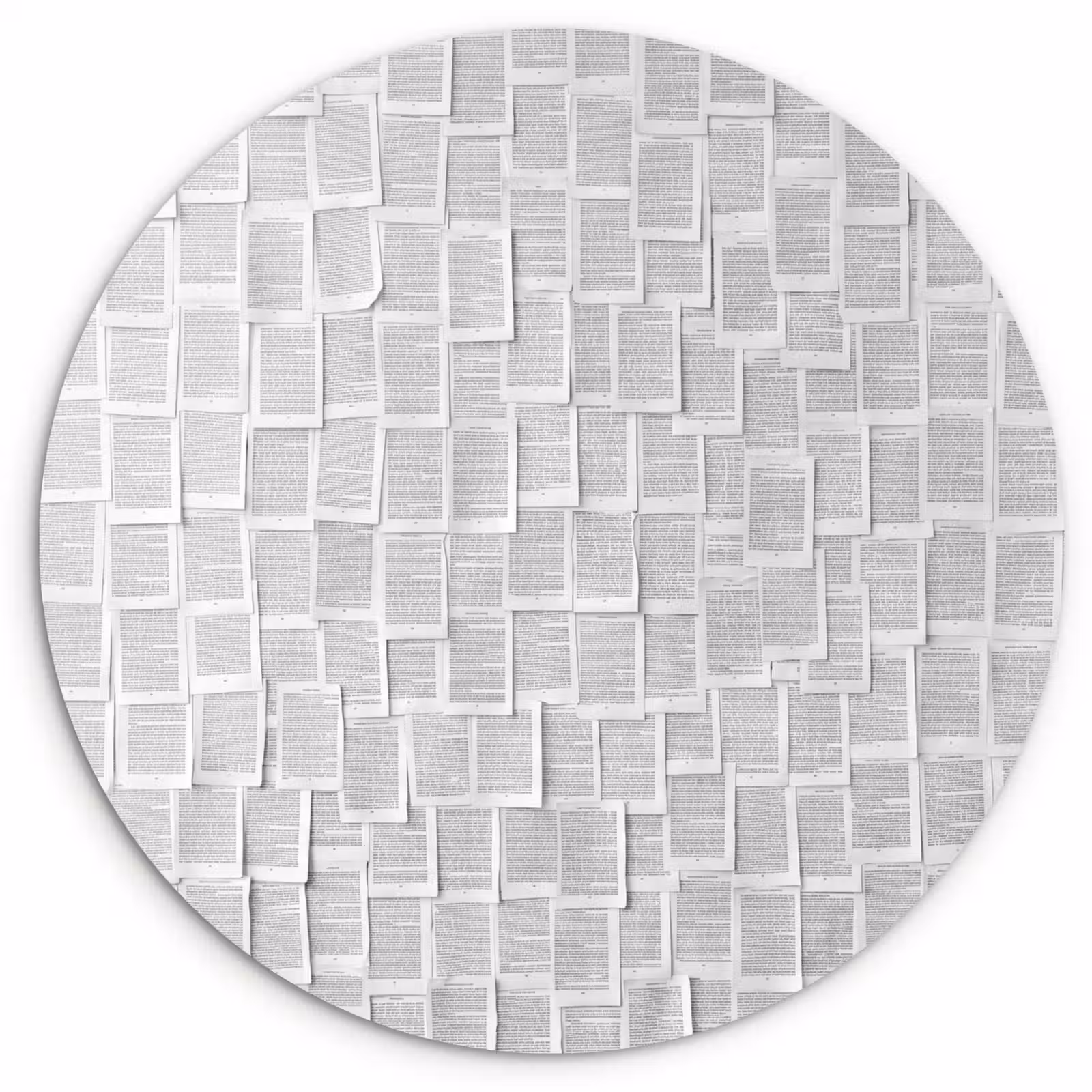 Muurcirkel - Papier - Overlappend - Textuur - Modern - Wit — 1