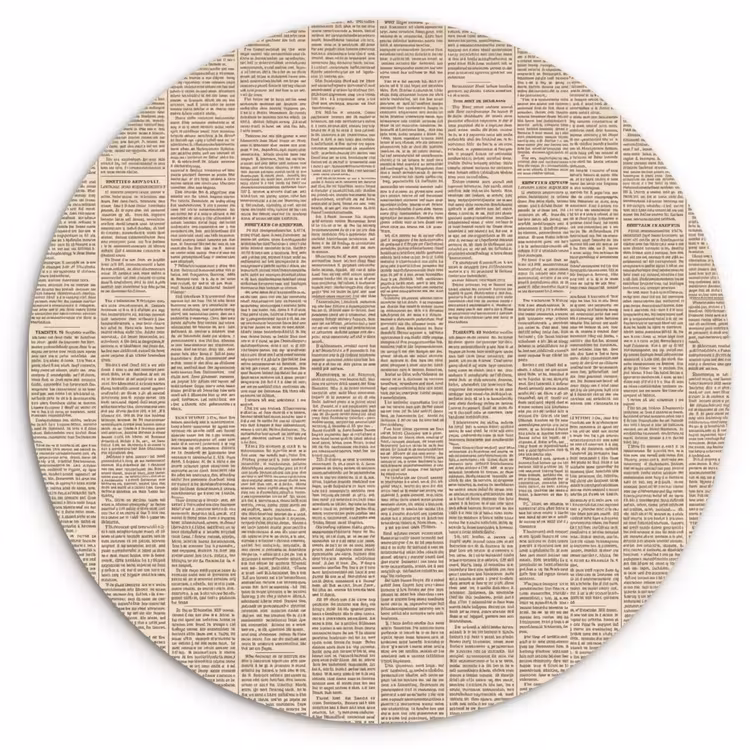 Muurcirkel - Krant - Nieuws - Historisch - Vintage - Beige — 1