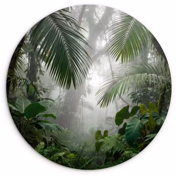Muurcirkel - Natuur - Jungle - Mist - Tropisch - Groen — 1
