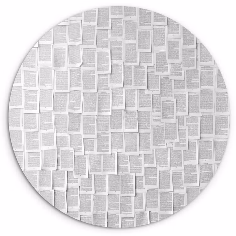 Muurcirkel - Papier - Overlappend - Textuur - Modern - Wit — 1