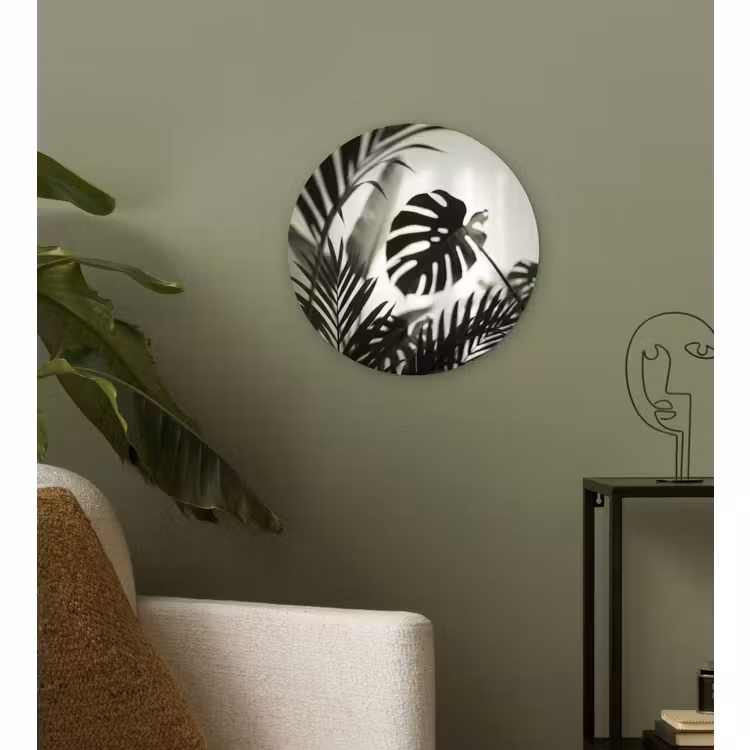 Muurcirkel - Planten - Bladeren - Natuur - Minimalistisch - Groen — 3