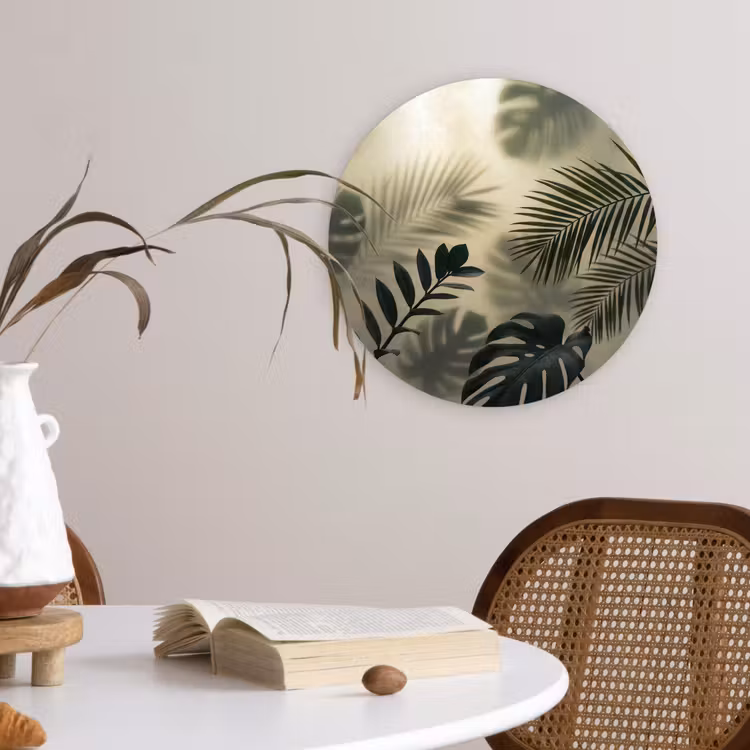 Muurcirkel - Planten - Bladeren - Schaduwen - Groen - Modern — 4