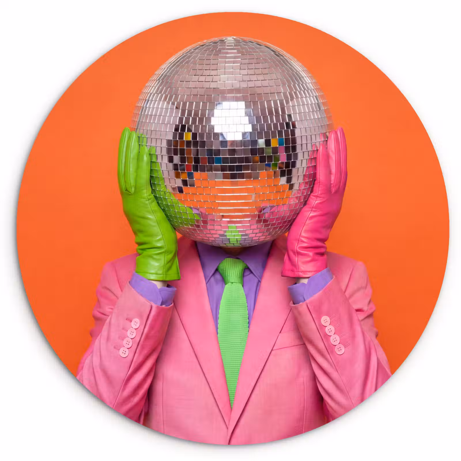 Muurcirkel - Kunst - Disco bal - Kleurrijk - Modern - Studio — 1