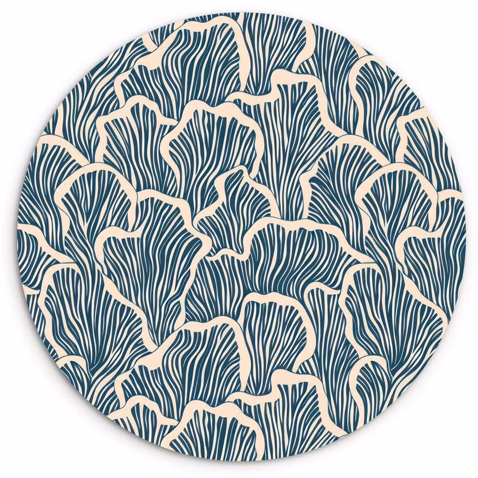 Muurcirkel - Organisch - Blauw - Crème - Schelpen — 1