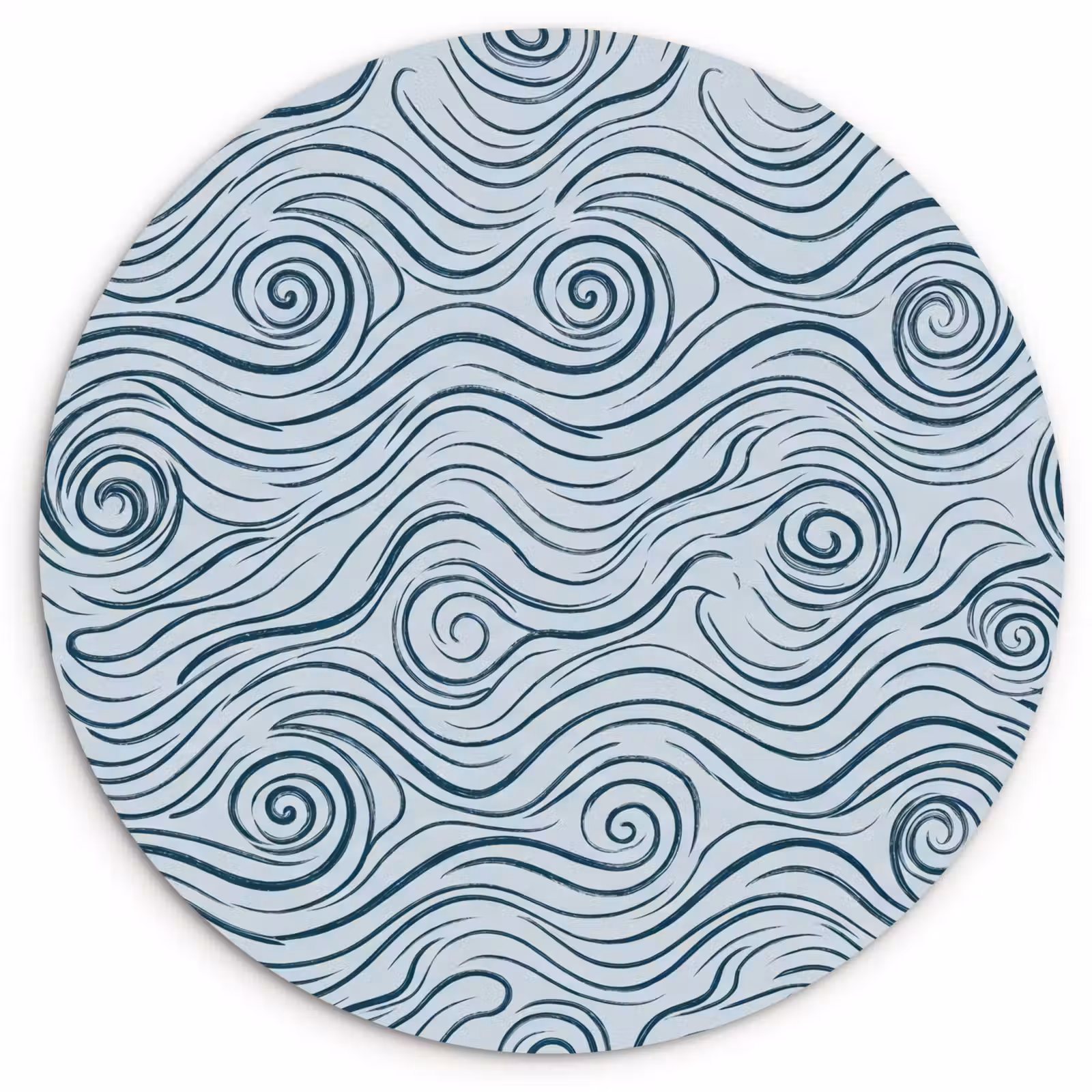 Muurcirkel - Patroon - Golven - Abstract - Modern - Blauw — 1