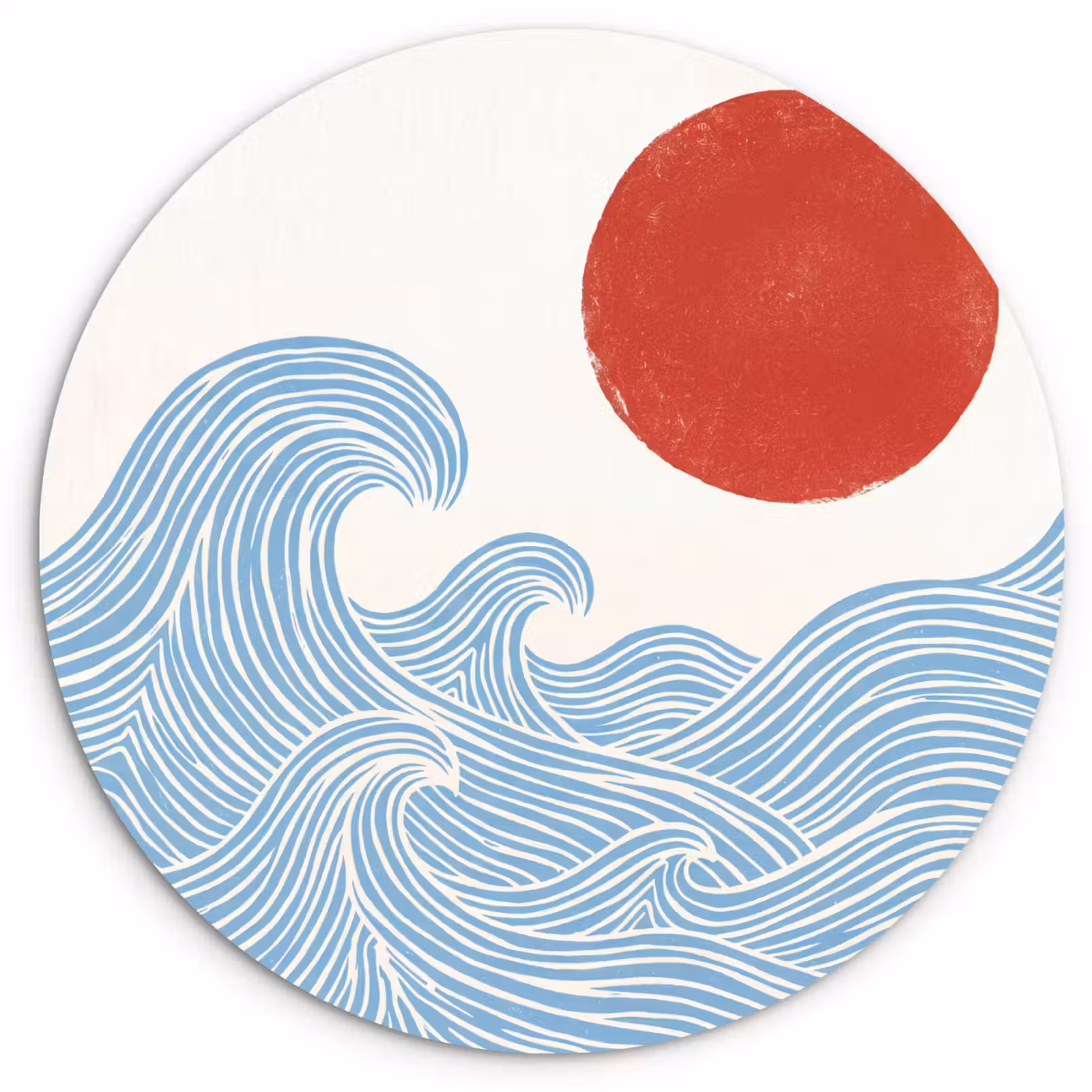 Muurcirkel - Zon - Golven - Oceaan - Abstract - Rood — 1