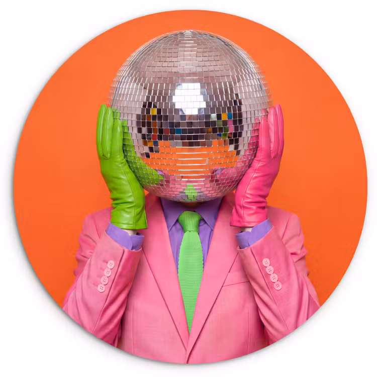 Muurcirkel - Kunst - Disco bal - Kleurrijk - Modern - Studio — 1
