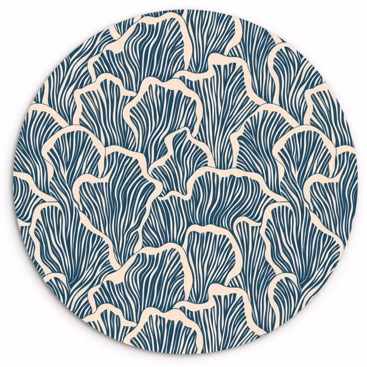 Muurcirkel - Organisch - Blauw - Crème - Schelpen — 1
