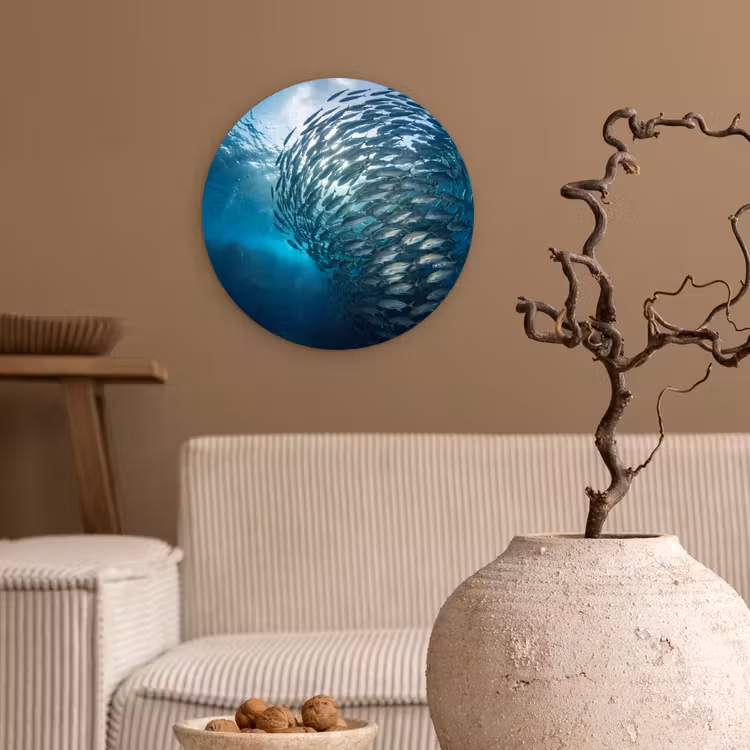 Muurcirkel - Vis - School - Oceaan - Natuur - Blauw — 2