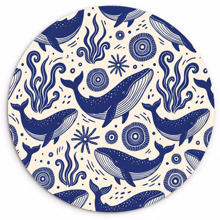 Muurcirkel - Walvis - Onderwater - Dieren - Abstract - Blauw — 1