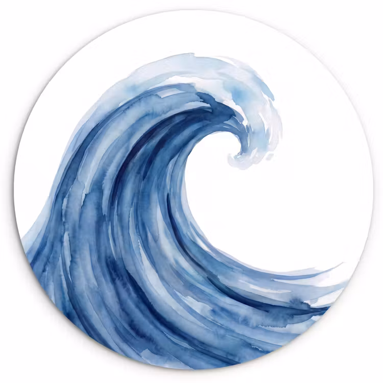 Muurcirkel - Water - Beweging - Natuur - Modern - Blauw — 1