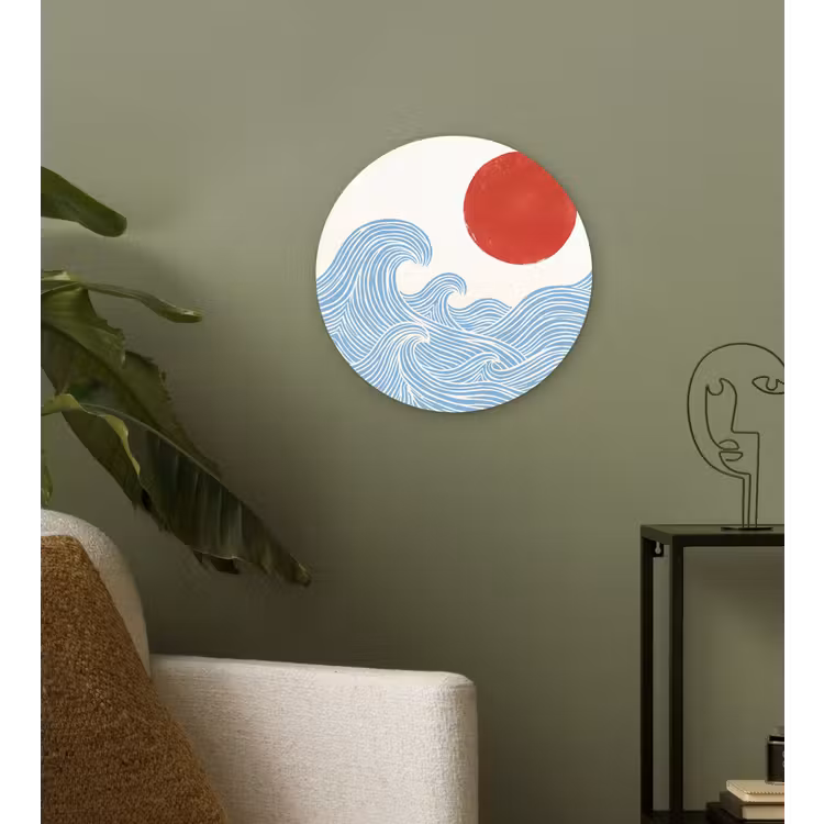 Muurcirkel - Zon - Golven - Oceaan - Abstract - Rood — 3