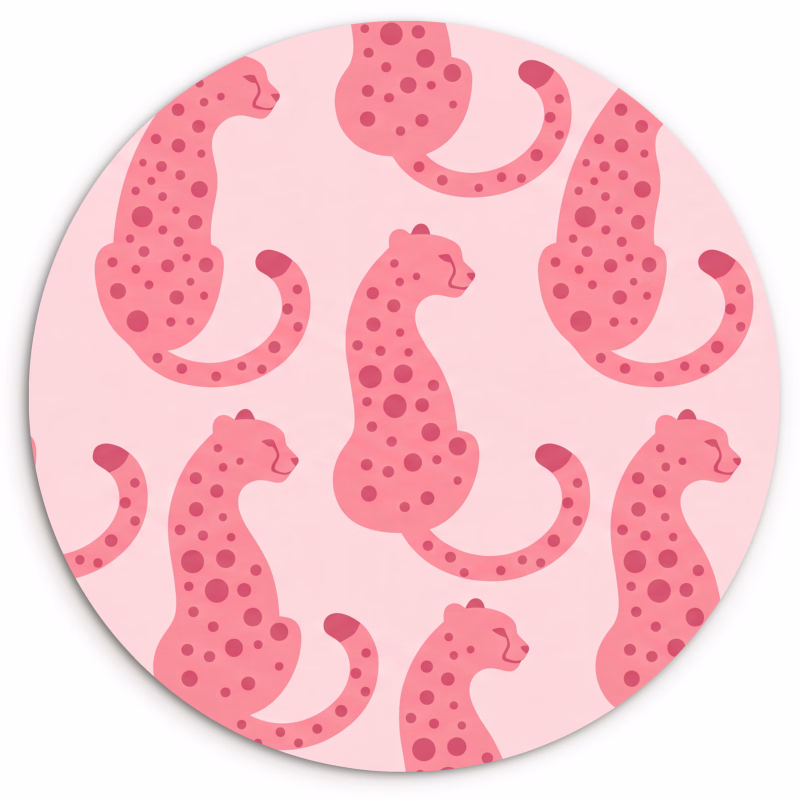 Muurcirkel - Kat - Gevlekt - Dieren - Patroon - Roze — 1