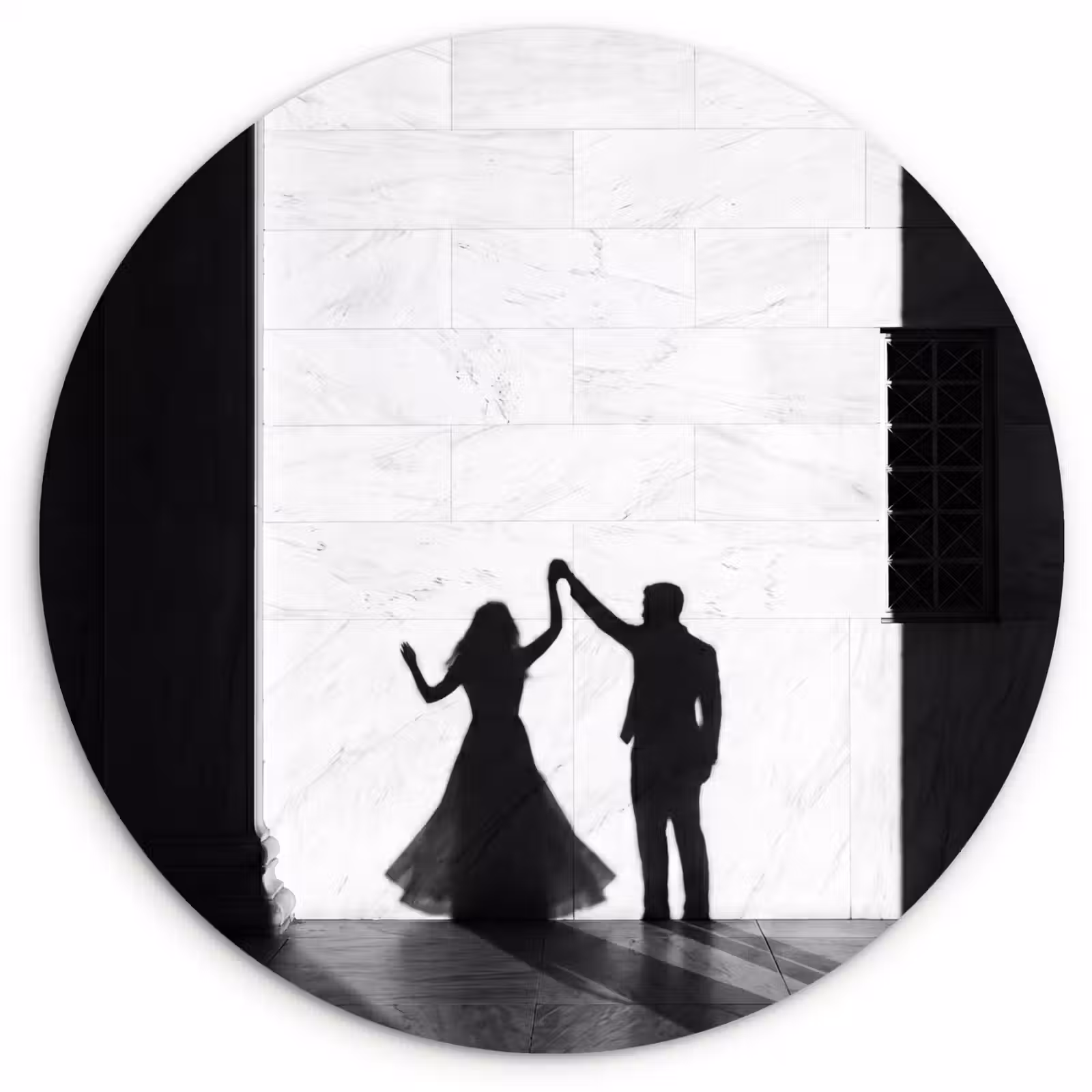 Muurcirkel - Mensen - Schaduw - Dans - Zwart-wit - Liefde — 1