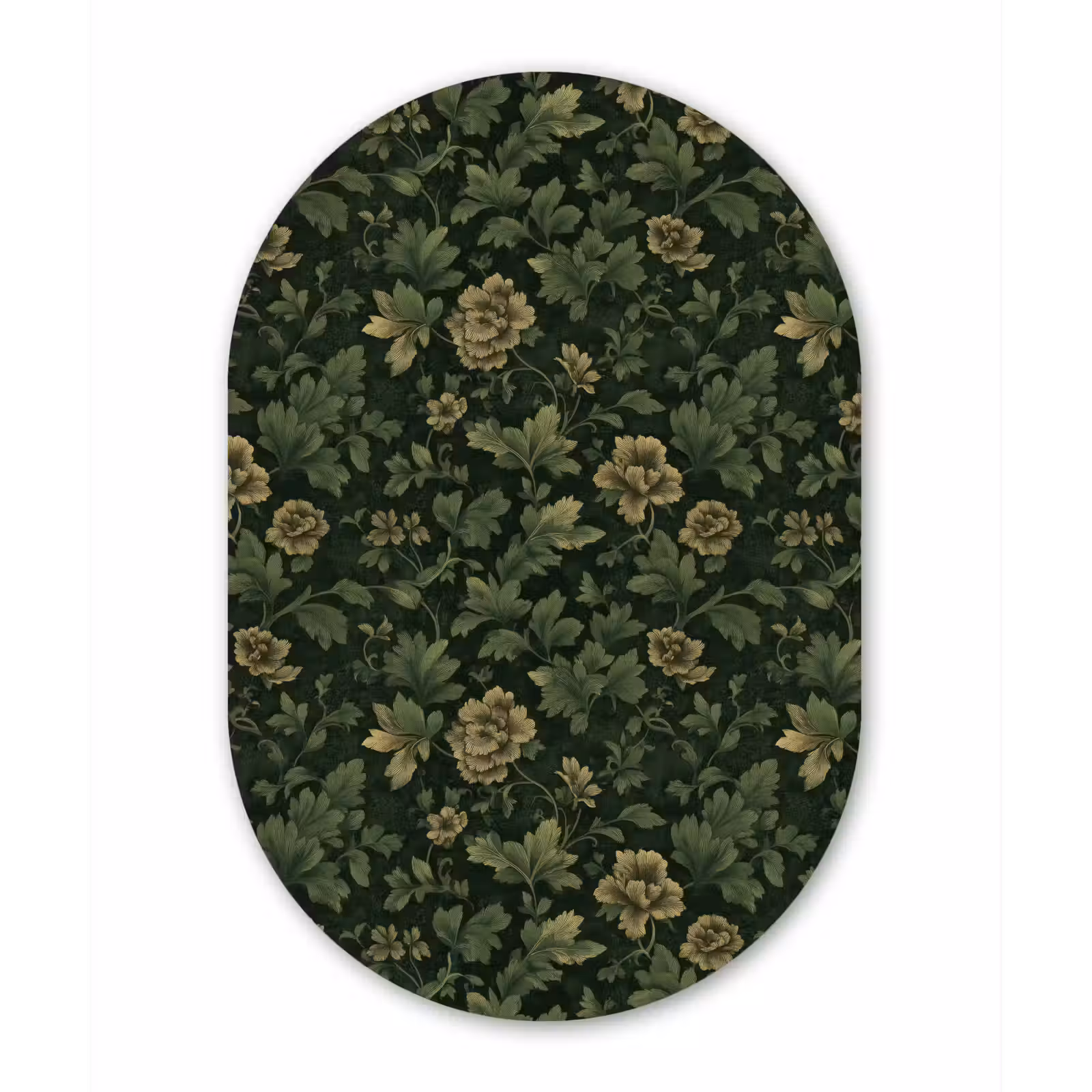 Muurovaal aluminium - Donker - Groen - Goud - Botanisch — 1