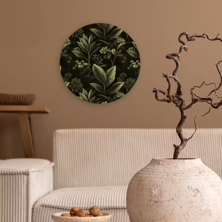 Muurcirkel - Klassiek - Donker - Botanisch - Planten — 2