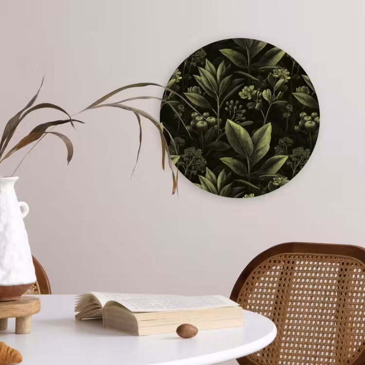 Muurcirkel - Klassiek - Donker - Botanisch - Planten — 4
